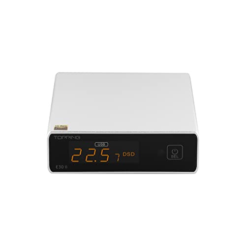 Fanmusic Topping E30 II Dual AK4493S Decoder DAC XU208 32bit/768k DSD512 Touch-Bedienung mit Hi-Res-Decoder mit Fernbedienung (Silber) von Fanmusic