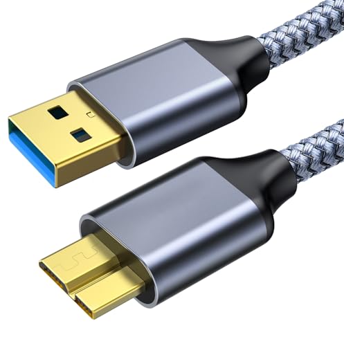 Fannoday USB A auf Micro B Kabel, Micro USB 3.0 Kabel Kurz 5Gbps Schnelle Datenübertragung Datenkabel, Robustes Nylongeflecht für Galaxy S5/Note 3, Kamera, SSD, Externe Festplatten, 0,3m von Fannoday