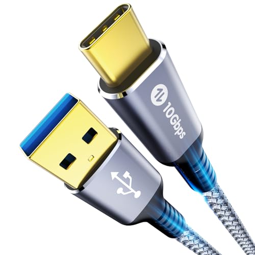 Fannoday USB C Kabel, 0.3M USB auf C Kabel 10Gbps Nylon Geflochtenes Schnellladekabel Typ C Ladekabel für iPhone 16/15 Serie für Galaxy S24/S23 Android Auto usw-Grau von Fannoday