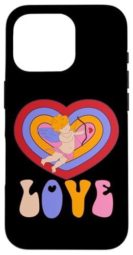 Amor Love Herz Regenbogen Retro Valentinstag Hülle für iPhone 16 Pro von Fantabulous Acc