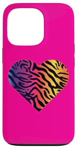 Herz Regenbogen Tiger Print - Boho Chic Fashion Hülle für iPhone 13 Pro von Fantabulous Acc