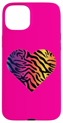 Herz Regenbogen Tiger Print - Boho Chic Fashion Hülle für iPhone 15 Plus von Fantabulous Acc