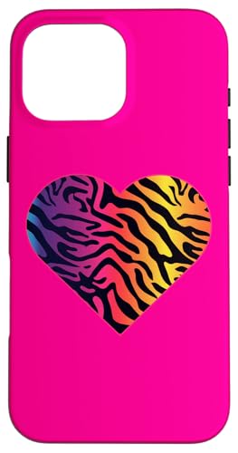 Herz Regenbogen Tiger Print - Boho Chic Fashion Hülle für iPhone 16 Pro Max von Fantabulous Acc