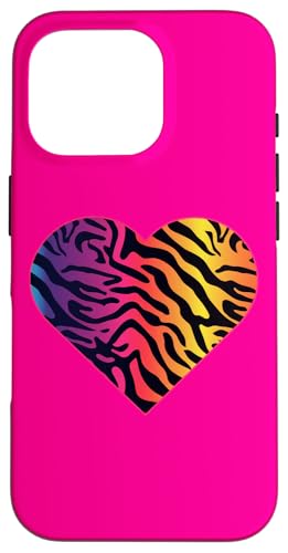Herz Regenbogen Tiger Print - Boho Chic Fashion Hülle für iPhone 16 Pro von Fantabulous Acc