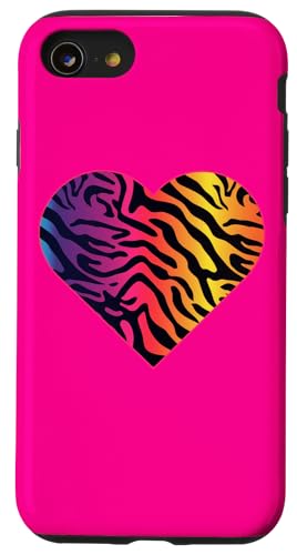 Herz Regenbogen Tiger Print - Boho Chic Fashion Hülle für iPhone SE (2020) / 7 / 8 von Fantabulous Acc