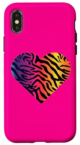 Herz Regenbogen Tiger Print - Boho Chic Fashion Hülle für iPhone X/XS von Fantabulous Acc