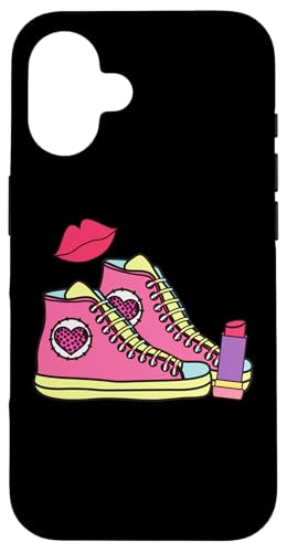 Rote Lippen, Lippenstift, Retro-Schuhe – Vintage Pop Art lustig Hülle für iPhone 16 Rote Lippen, Lippenstift, Retro-Schuhe – Vintage Pop Art lustig Hülle für iPhone 16 von Fantabulous Acc