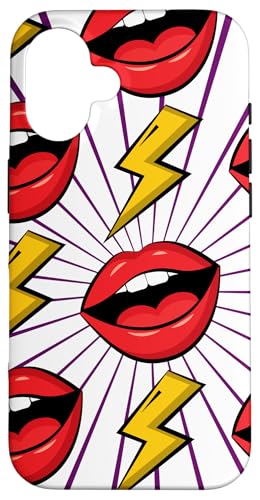 Rote Lippen Pop Art Lustig Hülle für iPhone 16 Rote Lippen Pop Art Lustig Hülle für iPhone 16 von Fantabulous Acc