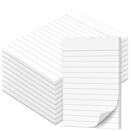 Fantastino® A6 Notizblock Liniert - 10 Stück, 500 Blatt (50 pro Block) 90 g/m² Premium-Papier. Kleine Notizblöcke mit Linien, Schreibblock, mini Notizzettel abreißbar für Büro, Haushalt, Schule, Uni von Fantastino
