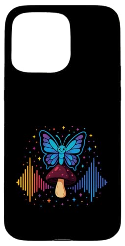 Butterfly Mushroom Soundwave Colorful Nature Magic Hülle für iPhone 15 Pro Max von Fantasy