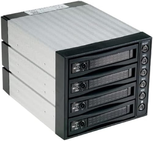 FANTEC 2052.0 Backplane/Aluminium Gehäuse für Festplatte, 4X 8,9 cm (3,5 Zoll) schwarz von Fantec