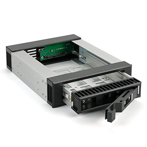 FANTEC 2188 BP-T3525 SAS I,II + SATA I,II,III Wechselrahmen für eine 3,5"/2,5" HDD oder SSD in einem 5,25" Einschub. Festplattenträger. Aluminiumgehäuse. Front in schwarz von Fantec