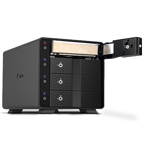 FANTEC 4fach USB3.2 Gen2 10G Festplatten Dockingstation für 4X SATA 3,5/2,5 Zoll SSDs und HDDs, Transferraten bis 10Gbit/sec, kein Werkzeug nötig, 2X USB Kabel. Aluminiumgehäuse schwarz von Fantec