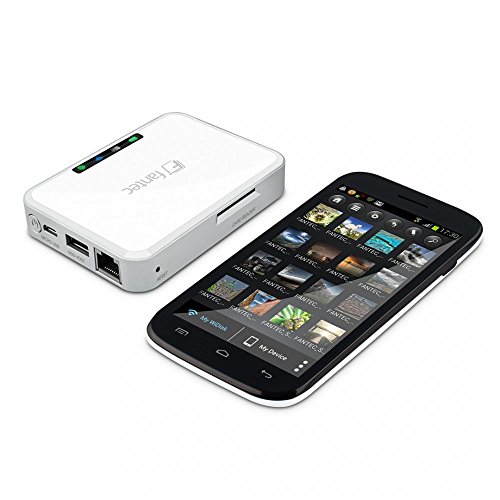 FANTEC MWiD25-DS Mobile WLAN Docking Station (RJ45 und USB 2.0 Host Anschluss, SD Karten Slot, interner Akku, mobiler Akku, Kopierfunktion, Multi-Plattform für Android, iOS, Windows, Mac OS, Linux) von Fantec