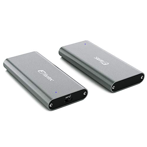 FANTEC NVMe31 Externes Festplattengehäuse (für M.2 NVMe SSD, USB 3.1 Generation II und UASP, Datentransfer bis 10Gbit/s, für den Dauereinsatz geeignet, passive Kühlung, Aluminium Gehäuse) silber von Fantec