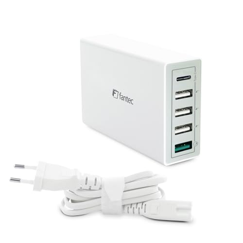 FANTEC QC3-A51 Quick Charge 3.0 Ladegerät und 5X USB Anschlüssen mit 40W weiß von Fantec