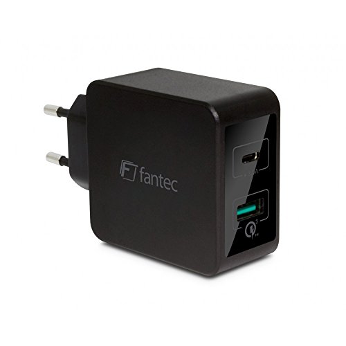 FANTEC QC3-AC22 Quick Charge 3.0 Ladegerät und 2X USB Anschlüssen mit 33W schwarz von Fantec