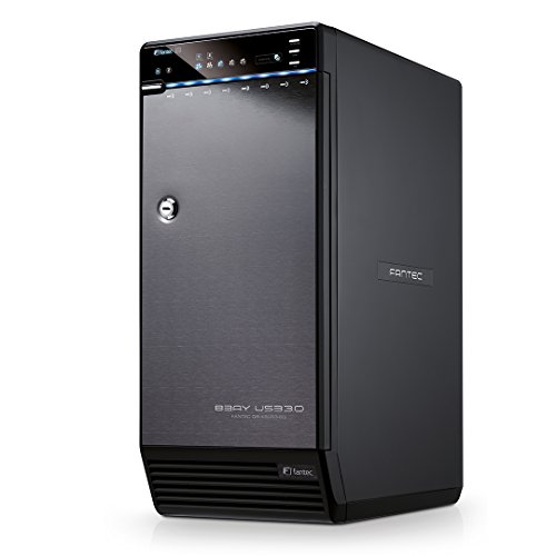 FANTEC Qb-X8US3-6G Externes 8-fach Festplattengehäuse (für 8x 8, 89 cm (3, 5 Zoll) SATA Festplatten, USB 3.0 SuperSpeed und eSATA Anschluss, 6G Support, 2x 80 mm Lüfter Temperaturgeregelt) Schwarz von Fantec