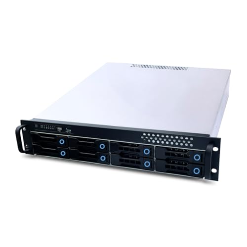 FANTEC SRC-2080X07-12G/6G-BCE 19" (48,3cm) 2HE Storagegehäuse, 12G/6G Backplane SFF-8643 für 8X SATA/SAS HDD/SSD 3,5" (8,9cm) extern, 2X 2,5" intern, Einbautiefe 550mm, schwarz von Fantec