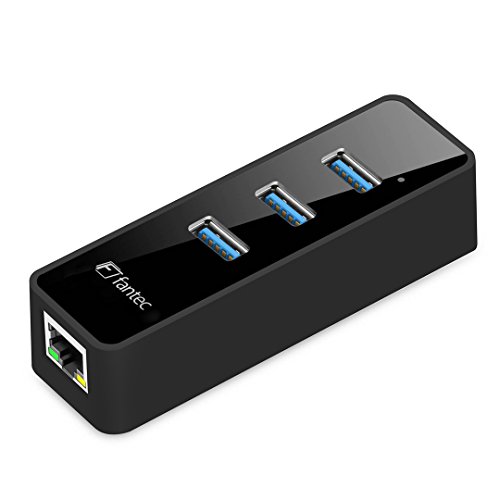 Fantec 1959 UMP-3UE1000 3X USB 3.0 HUB und 1x RJ45 Adapter, 50 cm Kabel Schwarz von Fantec