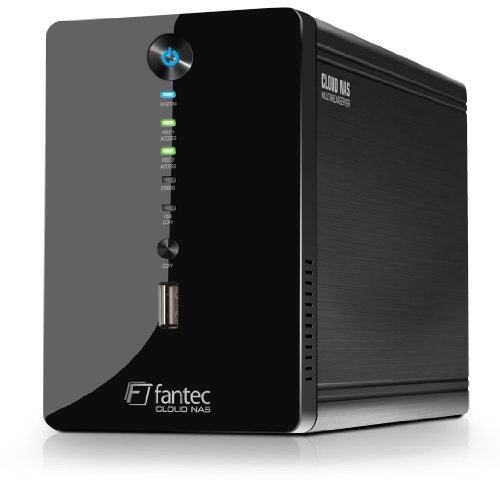 Fantec CL-35B2 RAID Cloud NAS Multimediaserver 6TB (8,9 cm (3,5 Zoll), 2-Bay, USB 2.0) mit UPnP Media /WebDav/Portal Service schwarz von Fantec