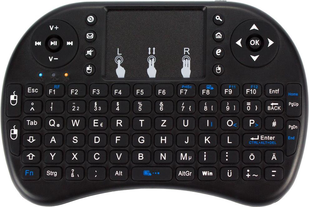 Fantec WK-200 Tastatur RF Wireless QWERTZ Schwarz (2467) von Fantec