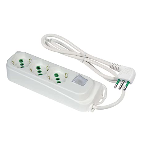 FANTON 474604 Mehrfachsteckdose Omega Steckdosenleiste 3-Fach Italienisch/Deutsch Schuko 2P+T 16A Kabel 1,5 m Italienischer Teamstecker klein 10A + Überlastungsschalter FANTON 474604 Mehrfachsteckdose Omega Steckdosenleiste 3-Fach Italienisch/Deutsch Schuko 2P+T 16A Kabel 1,5 m Italienischer Teamstecker klein 10A + Überlastungsschalter von Fanton