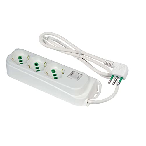 FANTON 474604ECO Mehrfachsteckdose Omega ECO ReLife 3 Bypass-/Schuko-Steckdosen 2P+T 16A Kabel 1,5 m. Kleiner Stecker 2P+T 10A + automatischer beleuchteter Überlastschalter, Weiß FANTON 474604ECO Mehrfachsteckdose Omega ECO ReLife 3 Bypass-/Schuko-Steckdosen 2P+T 16A Kabel 1,5 m. Kleiner Stecker 2P+T 10A + automatischer beleuchteter Überlastschalter, Weiß von Fanton