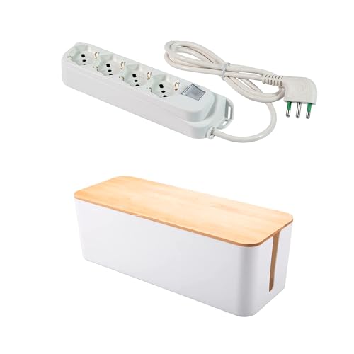 FANTON 484205S-B Mehrfachsteckdose + Box – Mehrfachsteckdose 4 Schuko-Steckdosen 2P+T 16 A Kabel 3 m. 3G1 H05VV-F Italienischer Teamstecker 2P+T 16 A – zweipoliger Schalter beleuchtet – mit Tischbox FANTON 484205S-B Mehrfachsteckdose + Box – Mehrfachsteckdose 4 Schuko-Steckdosen 2P+T 16 A Kabel 3 m. 3G1 H05VV-F Italienischer Teamstecker 2P+T 16 A – zweipoliger Schalter beleuchtet – mit Tischbox von Fanton