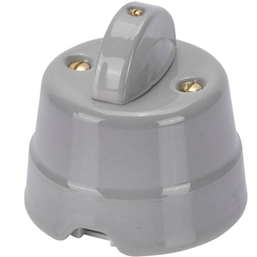FANTON 84001GR Wandschalter aus Keramik im Vintage-Stil, grau, 10 AX 250 V, Retro-Design, aus Porzellan FANTON 84001GR Wandschalter aus Keramik im Vintage-Stil, grau, 10 AX 250 V, Retro-Design, aus Porzellan von Fanton