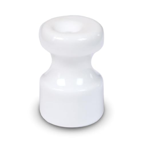 FANTON Isolator aus weißer Keramik, 6 Isolatoren Ø 16 mm H 25 mm für Vintage-Seidenkabelinstallationen komplett mit vermessingten Schrauben 89030-B FANTON Isolator aus weißer Keramik, 6 Isolatoren Ø 16 mm H 25 mm für Vintage-Seidenkabelinstallationen komplett mit vermessingten Schrauben 89030-B von Fanton