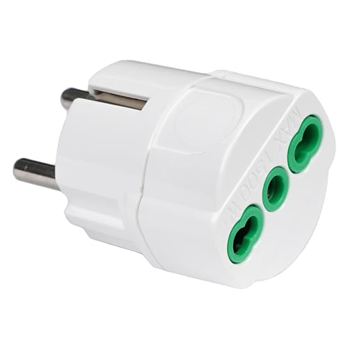 Schuko-Adapter mit Einer Schuko-Steckdose 2P+T 16 A EIN 2-poliger Stecker IMQ weiß Schuko-Adapter mit Einer Schuko-Steckdose 2P+T 16 A EIN 2-poliger Stecker IMQ weiß von Fanton