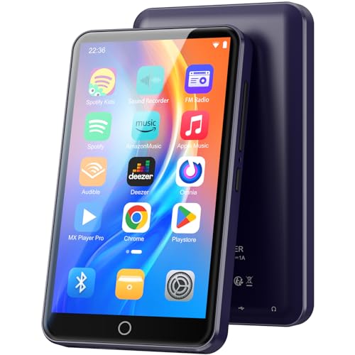 80GB MP3 Player mit WiFi Bluetooth - 4 Zoll IPS Touch Screen, Musikplayer für Kinder, Android MP4 Player mit Spotify, Audible, Amazon Music, Deezer, Play Store Streaming Music Apps (Purple) von Fanvace