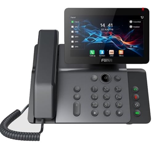 Fanvil V66 IP-Telefon für Unternehmen, 7 Zoll (17,8 cm) Display, neigbar, Bluetooth und WiFi6, 116 Tasten von Fanvil