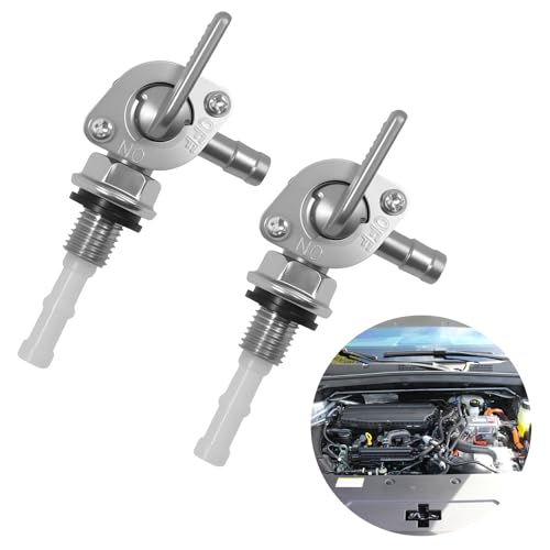 2 Stück Benzinhahn Schalter, M10 Benzinhahn, Kraftstoffhahn Schalter für Generator, Motorräder, Offroad-Karts, Benzinhahn für Kraftstofftank, Universal, Metall von Fanxaolnes