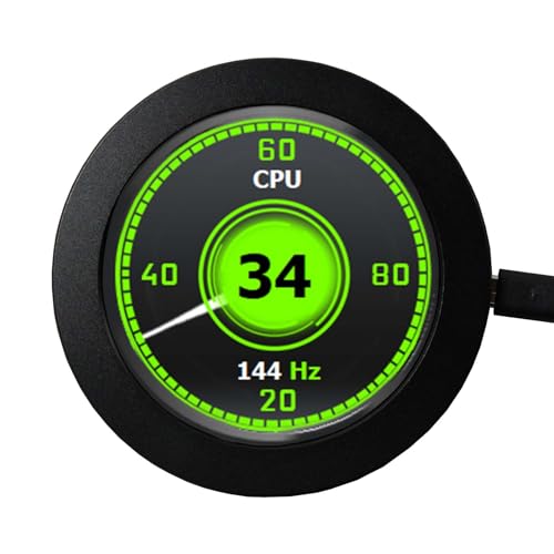 FanyiTek 5,3 cm (2,1 Zoll) 480 x 480 IPS 450 nit LCD runder Monitor, Videoanschluss, Micro-USB-Stromversorgung, für DIY-CPU, GPU-Temperatur, PC-Gehäuse-Display von FanyiTek