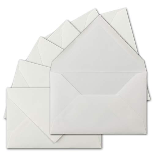10 Stück Vintage Briefumschläge - Büttenpapier - B6 11,8 x 18,2 cm - Diplomaten Format - Naturweiß (Weiß) halbmatt - Nassklebung von FarbenFroh by GUSTAV NEUSER
