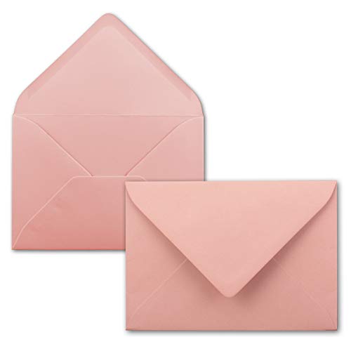 100 Brief-Umschläge - Alt-Rosa - DIN C6-114 x 162 mm - Kuverts mit Nassklebung ohne Fenster für Gruß-Karten & Einladungen - Serie FarbenFroh von FarbenFroh by GUSTAV NEUSER
