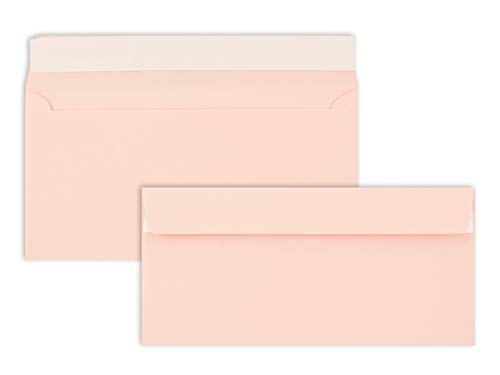 100 Brief-Umschläge DIN Lang - Rosa - 110 g/m² - 11 x 22 cm - sehr formstabil - Haftklebung - Qualitätsmarke: FarbenFroh by GUSTAV NEUSER von FarbenFroh by GUSTAV NEUSER