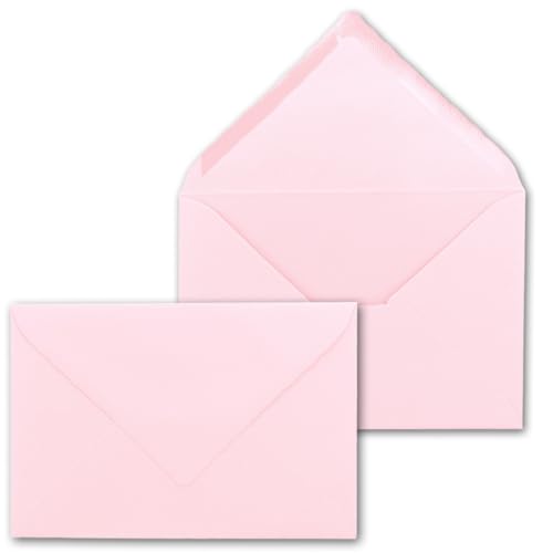 100 Brief-Umschläge mit Wellenschnitt - Rosa - DIN C5-16,2 x 22,9 cm - 120 gr - mit wellenförmigen Rändern - Nassklebung - FarbenFroh by GUSTAV NEUSER von FarbenFroh by GUSTAV NEUSER