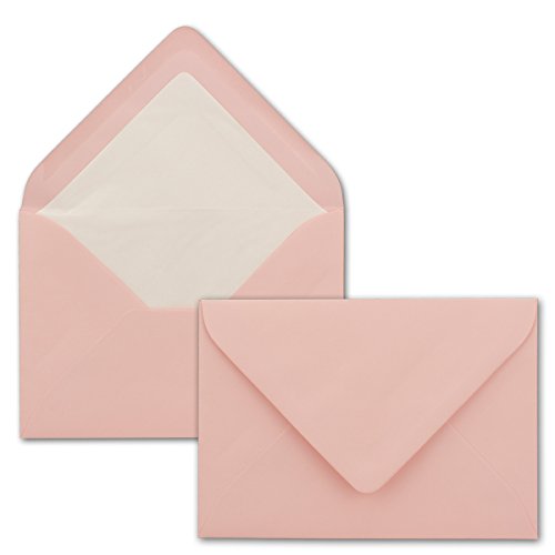 100 Briefumschläge in Rosa mit weißem Innenfutter - Kuverts in DIN B6 Format - 12,5 x 17,6 cm - Seidenfutter - Nassklebung 100 Briefumschläge in Rosa mit weißem Innenfutter - Kuverts in DIN B6 Format - 12,5 x 17,6 cm - Seidenfutter - Nassklebung von FarbenFroh by GUSTAV NEUSER
