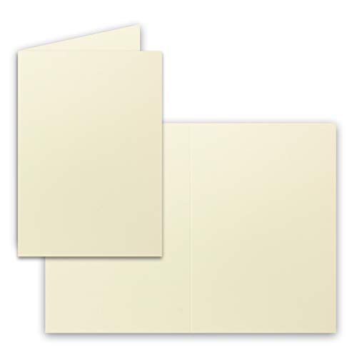 100 Faltkarten B6 - Vanille - Blanko Doppel-Karten - 12 x 17 cm - sehr formstabil - für Drucker geeignet - Serie: FarbenFroh von FarbenFroh by GUSTAV NEUSER