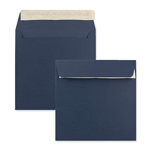 100 x Kuverts in Nachtblau (Blau) - quadratische Brief-Umschläge - 15,5 x 15,5 cm - Haftklebung - matte Oberfläche - formstabile Post-Umschläge von FarbenFroh by GUSTAV NEUSER