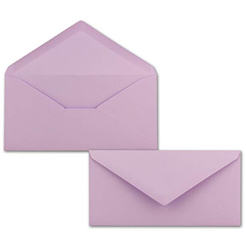 1000 Brief-Umschläge Lila DIN Lang - 110 x 220 mm (11 x 22 cm) - Nassklebung ohne Fenster - Ideal für Einladungs-Karten - Serie FarbenFroh von FarbenFroh by GUSTAV NEUSER