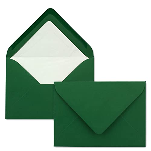 1000 Briefumschläge in Dunkelgrün mit weißem Innenfutter - Kuverts in DIN B6 Format - 12,5 x 17,6 cm - Seidenfutter - Nassklebung 1000 Briefumschläge in Dunkelgrün mit weißem Innenfutter - Kuverts in DIN B6 Format - 12,5 x 17,6 cm - Seidenfutter - Nassklebung von FarbenFroh by GUSTAV NEUSER