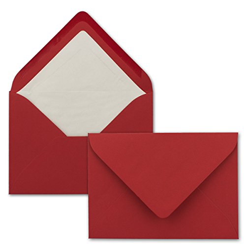 1000 Briefumschläge in Rosenrot mit weißem Innenfutter - Kuverts in DIN B6 Format - 12,5 x 17,6 cm - Seidenfutter - Nassklebung von FarbenFroh by GUSTAV NEUSER