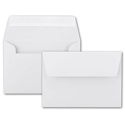 1000x Brief-Umschläge B6 - Weiß - 12,5 x 17,5 cm - Haftklebung 120 g/m² - breite edle Verschluss-Lasche - hochwertige Einladungs-Umschläge von FarbenFroh by GUSTAV NEUSER