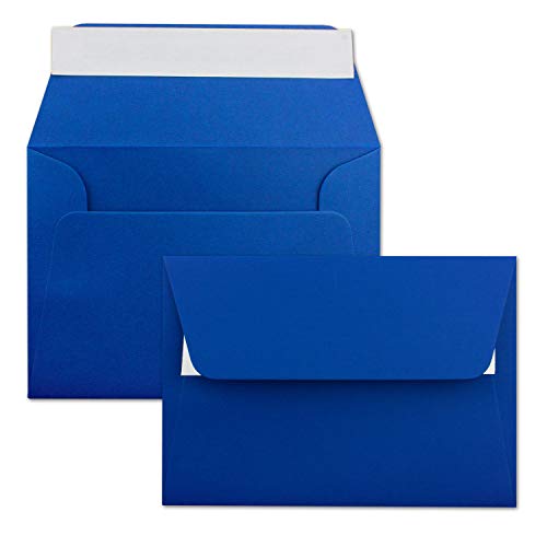 1000x Briefumschläge Royalblau/Königs-blau DIN C6 Format 11,4 x 16,2 cm - Haftklebung - Kuverts ohne Fenster - Weihnachten, Grußkarten & Einladungen - Für A6 & A4 Papier von FarbenFroh by GUSTAV NEUSER