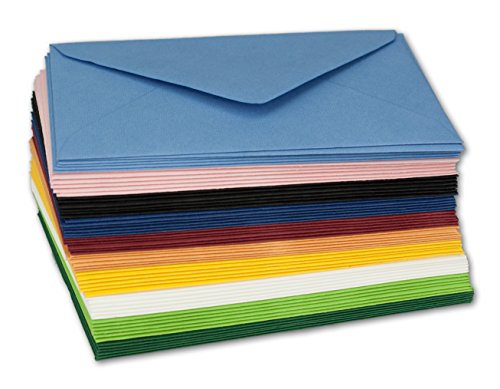 1000x farbige Umschläge gemischt - DIN C7 - Format: 81 x 114 mm - Farben-Mix - 10 unterschiedliche Farben - Marke: GUSTAV NEUSER von FarbenFroh by GUSTAV NEUSER