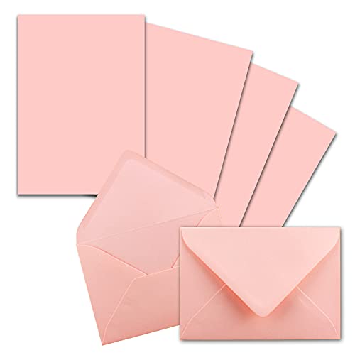 100x Briefpapier-Sets DIN A5 mit C6 Briefumschlägen - Rosa - Nassklebung (Rosa) - mattes Schreibpapier mit Kuverts - FarbenFroh by GUSTAV NEUSER von FarbenFroh by GUSTAV NEUSER